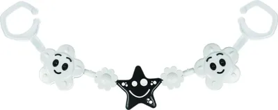 Immagine prodotto di TULLO Pendente per passeggino, bianco e nero, 2 fiori, 1 stella 179