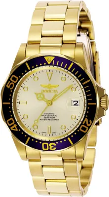 Obrázok produktu pre Invicta Pro Diver 9743 Pánske Hodinky - Automatický Hnací Mechanizmus - Nerezová Oceľ s Champagne Ciferníkom - 40 mm