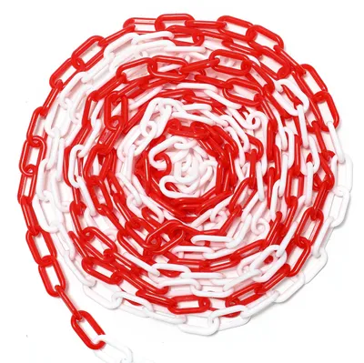 Produktbild von Aopunly Absperrkette Kunststoffkette Rot Weiß 6mm Stärke für Parkplätze und Parkplatzsperren 25m