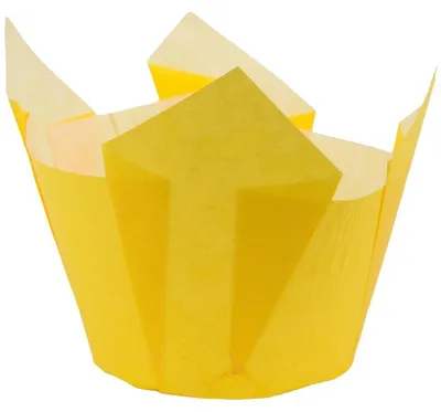 Muffin-Tulpenförmchen, 24 Stück, Gelb, 14x14x14 cm, Papier