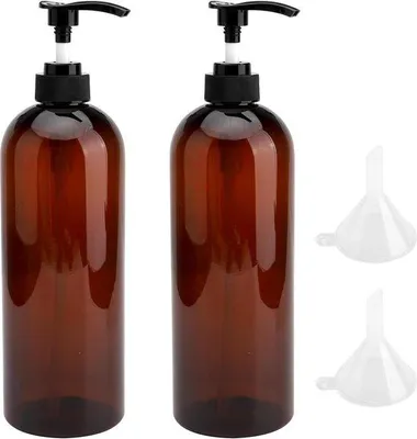 Immagine prodotto di Set da 2 flaconi per shampoo - Flaconi sostituibili da 1000 ml/35 oz per shampoo e prodotti per la cura dei capelli.