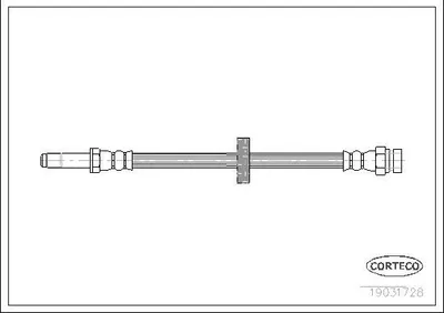 Produktbild von CORTECO 19031728 Bremsschlauch Vorne für SKODA FELICIA II (6U1) Felicia I Pickup (6UF, 6U7) FELICIA I (6U1) FAVORIT (781) für VW Caddy II Pickup (9U7)