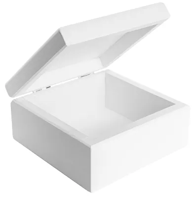 Productafbeelding van Creative Deco Klein Houten Doosje met Deksel, 10x10x5 cm (+/-0,5 cm), Wit