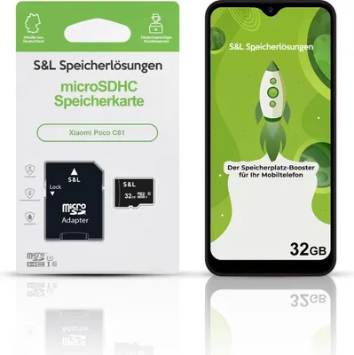 Produktbild von microSD Speicherkarte S&L für Xiaomi Poco C61 - Speicherkapazität: 32 GB
