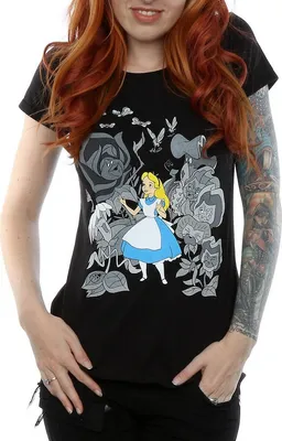 Produktbild von Alice In Wonderland - T-Shirt für Damen BI910 (S) (Schwarz)