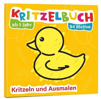 Produktbild von Mein erstes Kritzelbuch ab 1 Jahr: über 94 große Motive - für Jungs und Mädchen - Ausmalbuch - Ausmalen und kritzeln mit Spielzeug, Tiere, Fahrzeuge, Obst, Gegenstände und vieles mehr