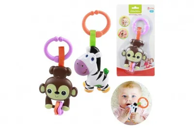 Produktbild von Babyrassel Tiere Zebra oder Affe