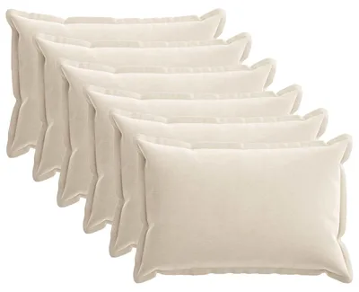Image de vidaXL, housses de coussin, 6 pièces, HOUTEN, couleur crème, 50 x 75 cm, tissu en chenille