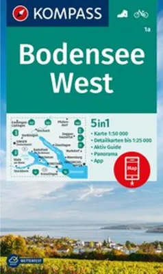 Obrázek produktu pro KOMPASS Turistická mapa 1a Bodamské jezero západ 1:50 000