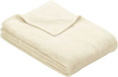 Produktbild von Ibena Kuscheldecke Olbia 150x200 cm - Fleecedecke wollweiß einfarbig, Sofadecke kuschelweich