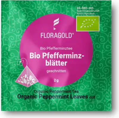 Produktbild von Floragold Pfefferminzblätter geschnitten, 100er Pyramidenbeutel