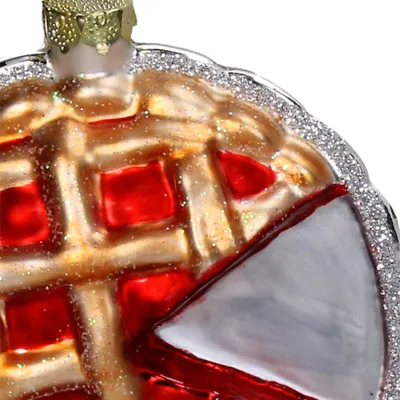 Produktbild von Christbaumschmuck Glas 8,4cm Kirschkuchen Figur Braun / Rot