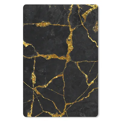 Produktbild von MuchoWow® Mauspad Mousepad Marmor - Gold - Schwarz - Marmoroptik - Glitter 18x27 cm - Mousepads - Maus Mat - Pad - Mausunterlage