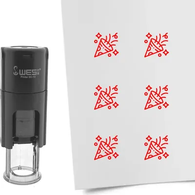 Produktbild von CombiCraft Selbstfärbender Stempel 'Konfetti' in der Farbe Rot, Ø10mm
