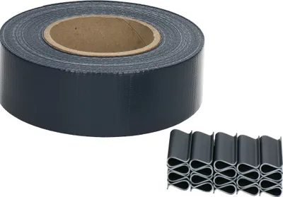 Produktbild von Sellon24® PVC Sichtschutzstreifen Doppelstabmatten Zaun 35m x 4,75 cm Anthrazit Grau 20 Befestigungsclips inkl. Sichtschutz Windschutz Garten Gartenzaun 450g/m²