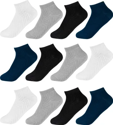 Produktbild von TEXEMP Sneaker Socken Herren 12 Paar Baumwolle Freizeit Kurzsocken Füßlinge | B20 - 39-42 - 12er Pack