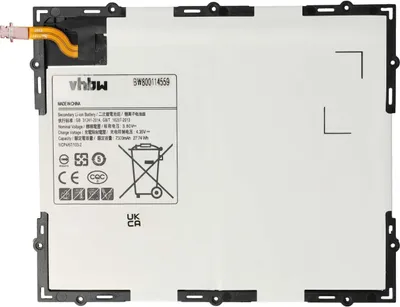 Produktbild von vhbw Akku kompatibel mit Samsung Galaxy Tab A 10.1 2016 TD-LTE, A 10.1 2016 WiFi, E 10.1, SM-P580, SM-P585M Tablet Pad (7300 mAh, 3,8 V, Li-Polymer)