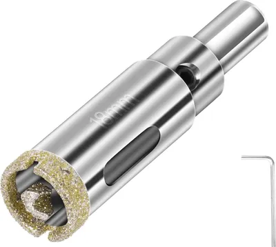 Produktbild von Diamantbohrer, Diamant Lochsäge, 18mm Lochsäge mit Zentrierbohrer, Glasbohrer mit Diamant-Beschichtung Kohlenstoffstahl, Bohrkron Fliesenbohrer für Glas/Fliese/keramisches/Marmor/Kalkstein