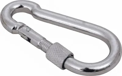 Produktbild von DROMET Karabinerhaken 7x70mm mit Sicherung, Feuerwehrkarabiner verzinkt DIN 5299D