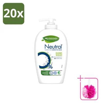 Productafbeelding van 20 x Milde vloeibare zeep voor de gevoelige huid - 0% parfum en kleurstoffen - 250 ml - Voordelige verpakking - 20 stuks