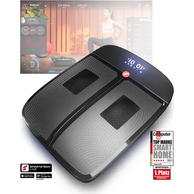 Produktbild von Sportstech VX350 2in1 Vibrationsplatte, Vibration und Massage im Edlen Design, 3D Vibrationen stimulieren die Durchblutung der Beine, Schmerz lindern & Füße beleben Dank rotierende Massageköpfe