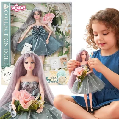 Productafbeelding van Woopie Royal Emi pop in een elegante tule jurk met strik en boeket