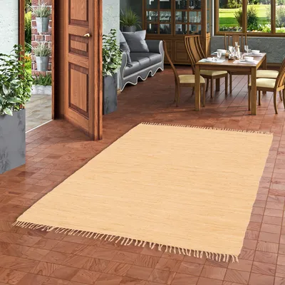 Produktbild von Baumwolle Natur Teppich Jolly Baumwolle Sand, Größe:70x250 cm