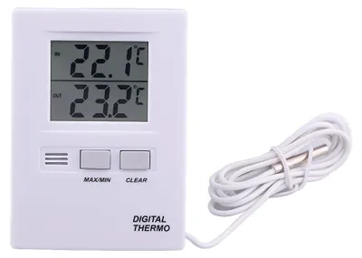 Digitalthermometer Innen/Außen -50–70 °C mit Fühlerkabel