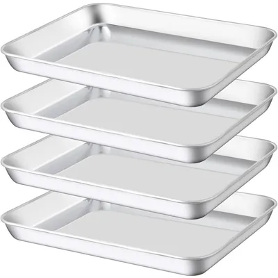 Produktbild von Backblech Set Edelstahl 4er Set 26,4 x 20,3 cm