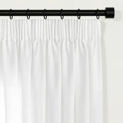 Produktbild von Gardinen aus Leinen mit Kräuselband, weiß, natürlich, für Wohnzimmer und Schlafzimmer, halbtransparent, 140x280 cm