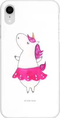 Produktbild von Mr. & Mrs. Panda Iphone XR Handyhülle Einhorn Ballerina - Weiß - Geschenk, Handy Case, Geburtstag, Party, Wohnung, Unicorn, Einhörner, Premium Kunststoff, Tanzen