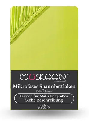 Produktbild von Mikrofaser Spannbettlaken 180x200 cm - 200x200 cm Betttuch Laken apfelgrün
