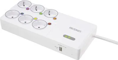 Zdjęcie produktu dla Licznik kosztów energii VOLTCRAFT SEM8500 z gniazdami bezprzewodowymi, eksportem danych, funkcją rejestratora danych, prognozą kosztów, regulowaną taryfą energii elektrycznej, z kontrolą aplikacji (VC-11795075)