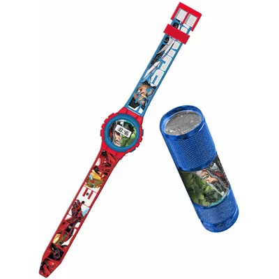 Produktbild von Dárková sada hodinky a LED baterka Avengers