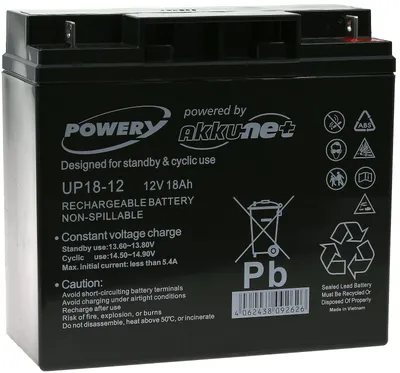 Image de Batterie gel-plomb Powery 12V 18Ah