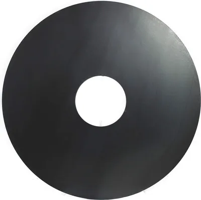 A black circular grill plate with a hole in the center, presented on a white background.