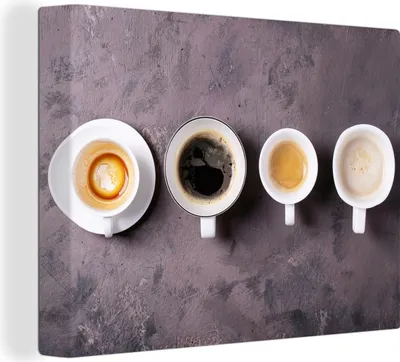 Produktbild von MuchoWow® - Leinwandbilder - Kaffee - Küche - Industrie, Wandbild, Wanddeko Bilder Wohnzimmer, 80x60 cm