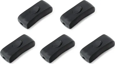 Produktbild von Schnurschalter schwarz / weiß - Farbe + Menge: 5 x schwarz