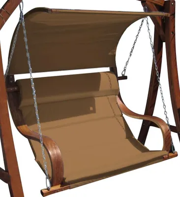 Produktbild von ALEOS. Design Sitzbank für Hollywoodschaukel aus Holz Lärche inkl. Dach MERU BRAUN ohne Gestell