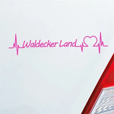 Produktbild von Auto Aufkleber Waldecker Land Puls Herzschlag mit Ferien Region Motiv 19x4 cm Pink Sticker Heckscheibenaufkleber