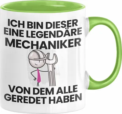 Produktbild von Mechaniker Geschenk Tasse Lustige Geschenkidee Geburtstag für Mechaniker Ich Bin Dieser Legendäre Mechaniker Von Dem Alle Geredet Haben Kaffee-Becher (Grün)