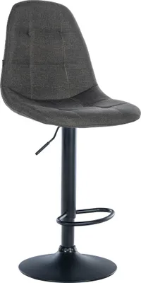 Produktbild von CLP Barhocker Elmore Stoff - Farbe: dunkelgrau, Gestellmaterial: Metall matt schwarz