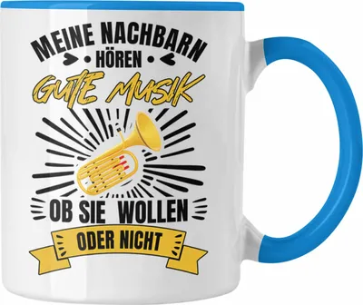 Produktbild von Trendation - Tuba Geschenk Trompete Tasse Geschenkidee Trompetenspieler Orchesta Geschenke (Blau)