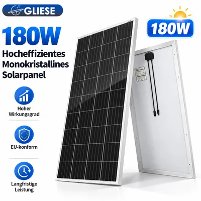 Produktbild von 180W 18V Mono Grid Solarpanel Solarzelle für Camping Solarbatterie Wohnmobil Solaranlagen
