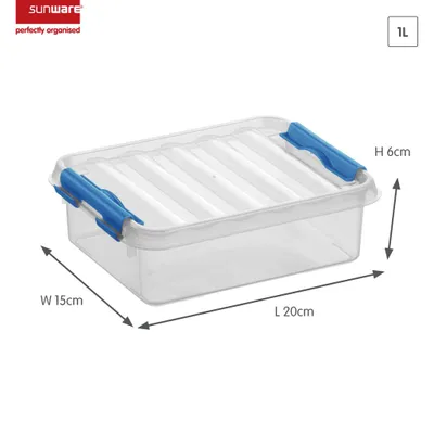 Zdjęcie produktu dla Pojemnik do przechowywania Sunware – przezroczysty – 1 l – 20 x 15 x 6 cm