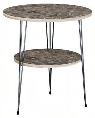 Obrázok produktu pre Bočný stolík z kovu v hnedej farbe moderný elegantný stolík do obývačky