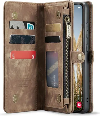 Produktbild von Samsung Galaxy S24 Plus Hülle - CaseMe 008 2-in-1 Klapphülle & Back Cover mit Brieftasche - Braun