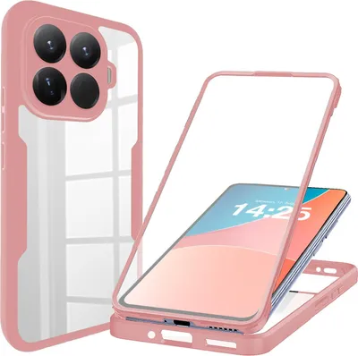Produktbild von 360 Grad Rundum Schutz Handyhülle für Xiaomi 15T Pro Full Cover Vollschutz Case Farbe: Rose