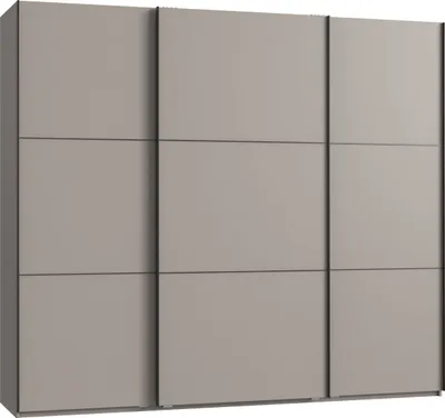 Produktbild von Schwebetürenschrank Kleiderschrank 3-türig 250 cm modern Vollausstatt. Sandgrau / 22011