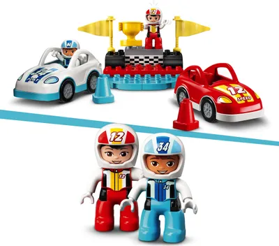Produktbild von LEGO 10947 DUPLO Rennwagen Spielzeugautos, Spielzeug für Kleinkinder, Kinderspielzeug ab 2 Jahre